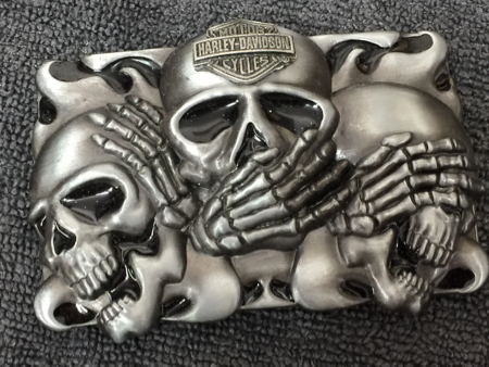Harley Davidson Pewter Skulls Buckle