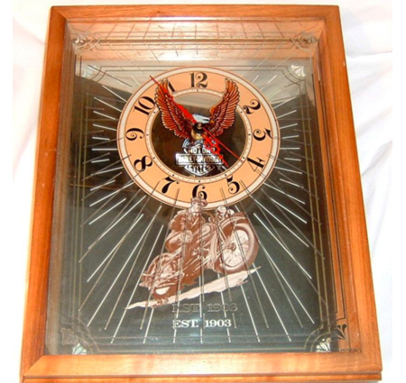 Harley Davidson  Mirrored Wall clock 1983