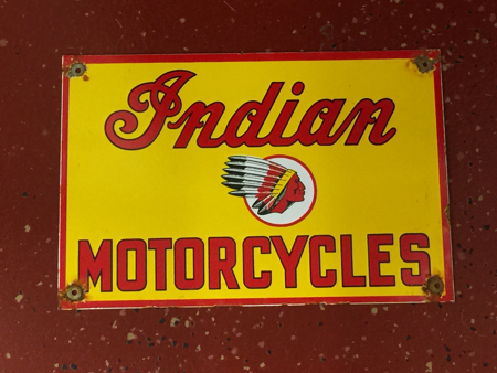 Indian Motorcycles porcelain Dealer Sign