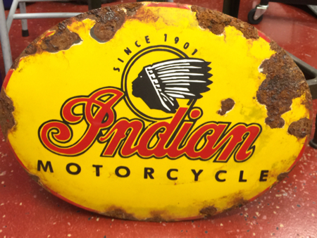 Vintage Indian Motorcycle porcelin sign