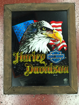 Harley Davidson 80\'s Glass Picture