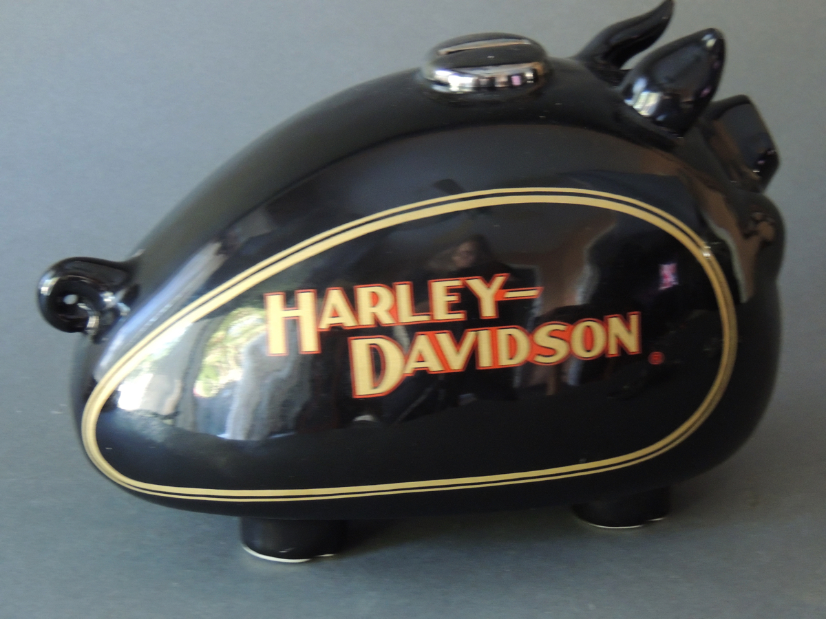HARLEY DAVIDSON 110TH ANNIVERSARY CERAMIC HOG PIG BANK ** DISCONTINUED ** 