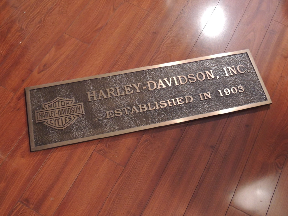 Harley Davidson Dealer Store Bronze Plaque