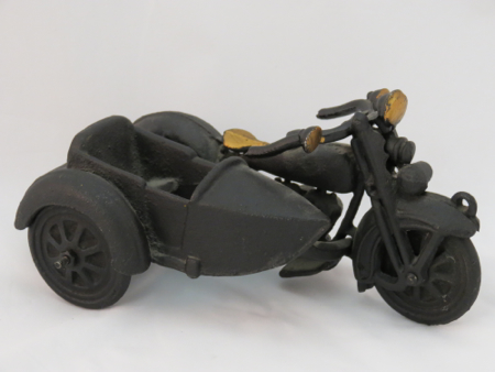 Cast Iron Motorcycle with Sidecar