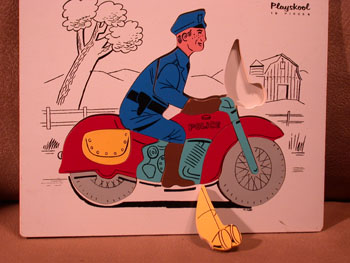 PLAYSKOOL POLICE INDIAN MOTORCYCLE PUZZLE